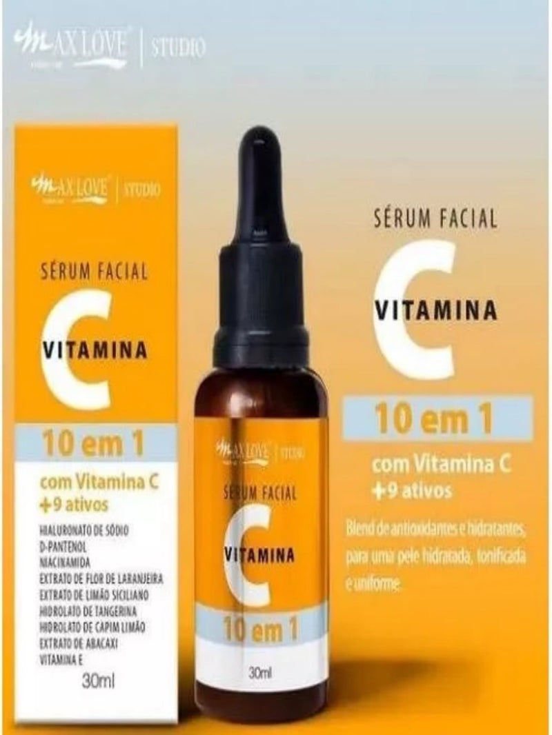 Sérum Facial Vitamina C 10 EM 1 Com Vitamina C Mais 9 Ativos - Max Love 30ml