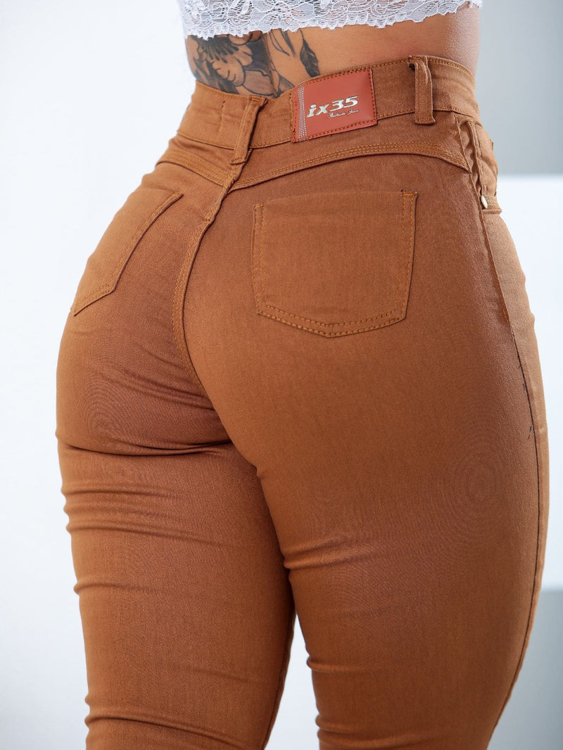 Calça Jeans Feminina Colorida Cintura Alta Com Lycra