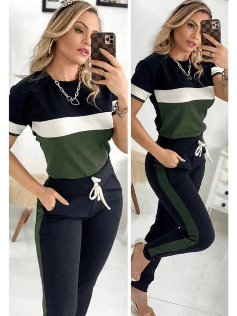 Conjunto Malha Crepe + Calça Jogger Veste Super Bem no Corpo