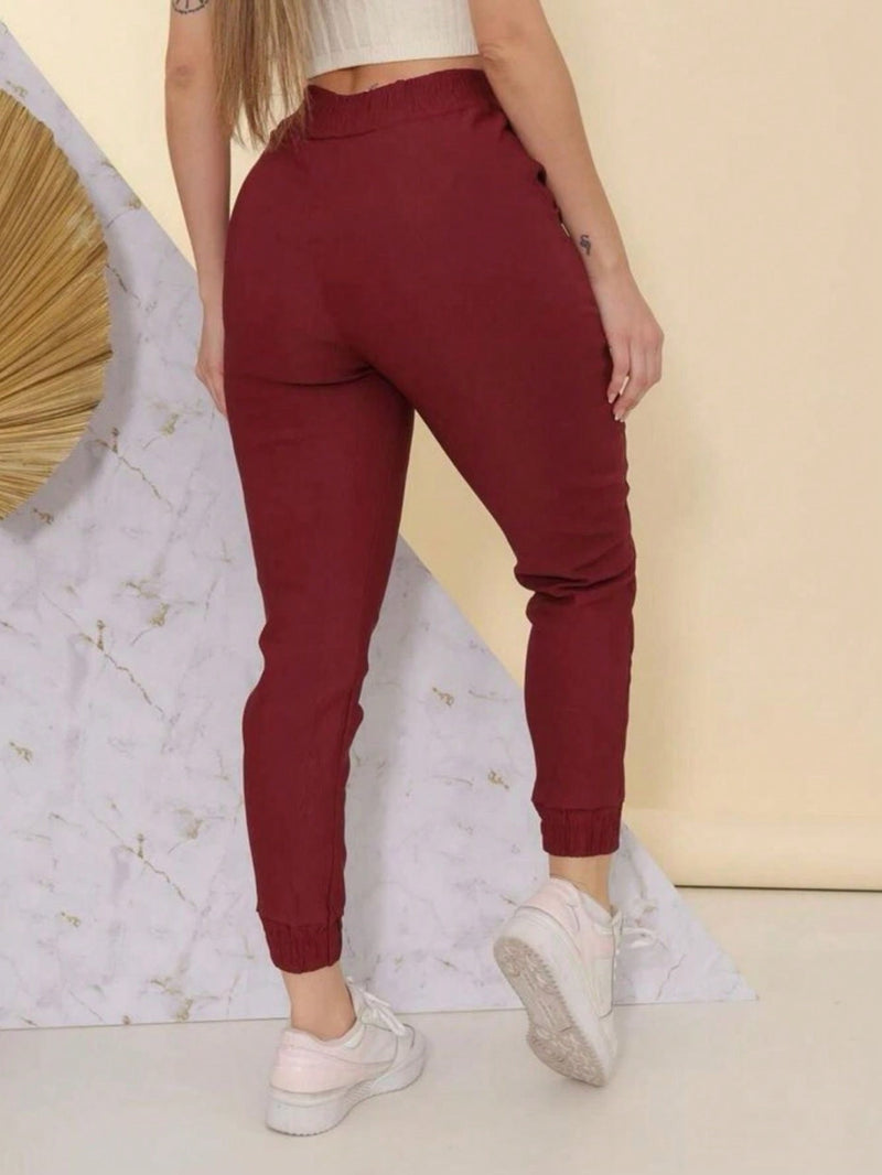 Calça Skinny Feminina Bengaline Lycra Elasticidade Com Bolsos