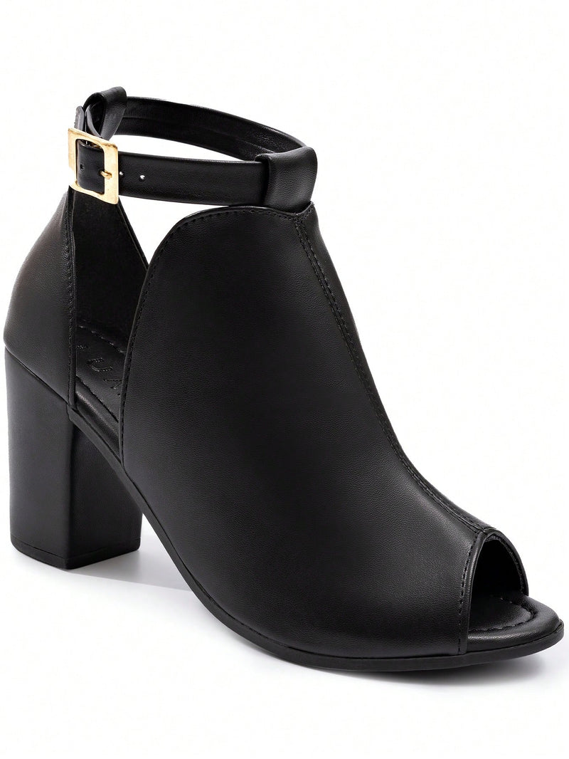 Sandália Feminina Fechada Ankle Boots Salto Alto Grosso Blogueira