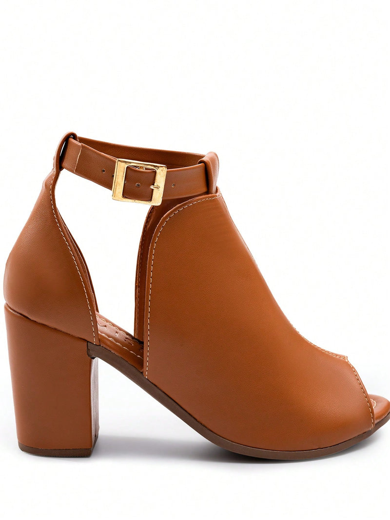 Sandália Feminina Fechada Ankle Boots Salto Alto Grosso Blogueira